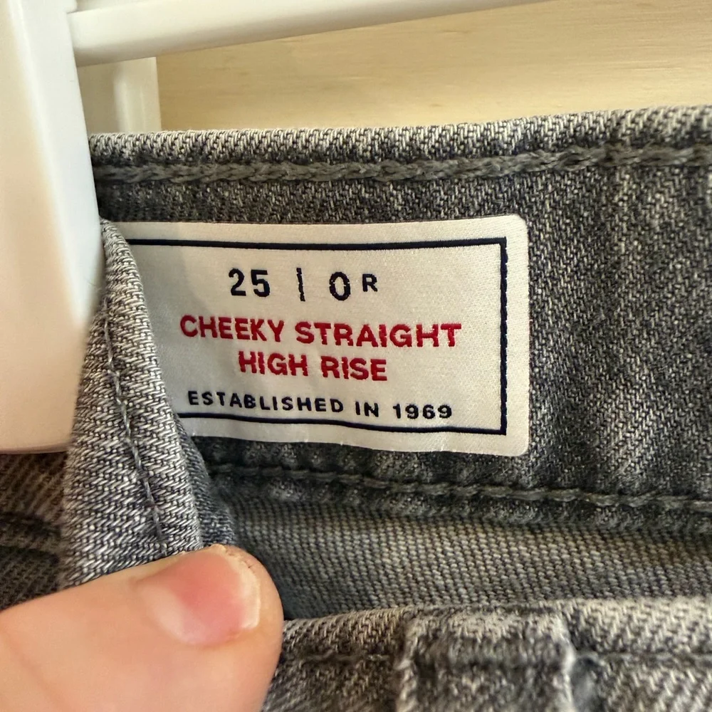 GAP High-Rise Straight  Cheeky Straight Grey Jeans - Picture 3 of 4